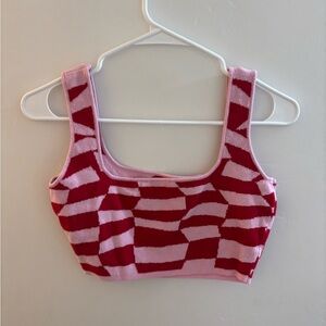 Pink and Red Patterned Tank Top